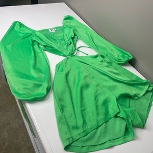 Princess Polly Neon Green Romper